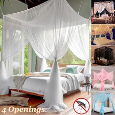 4 Eckpfosten Bett Vorhänge